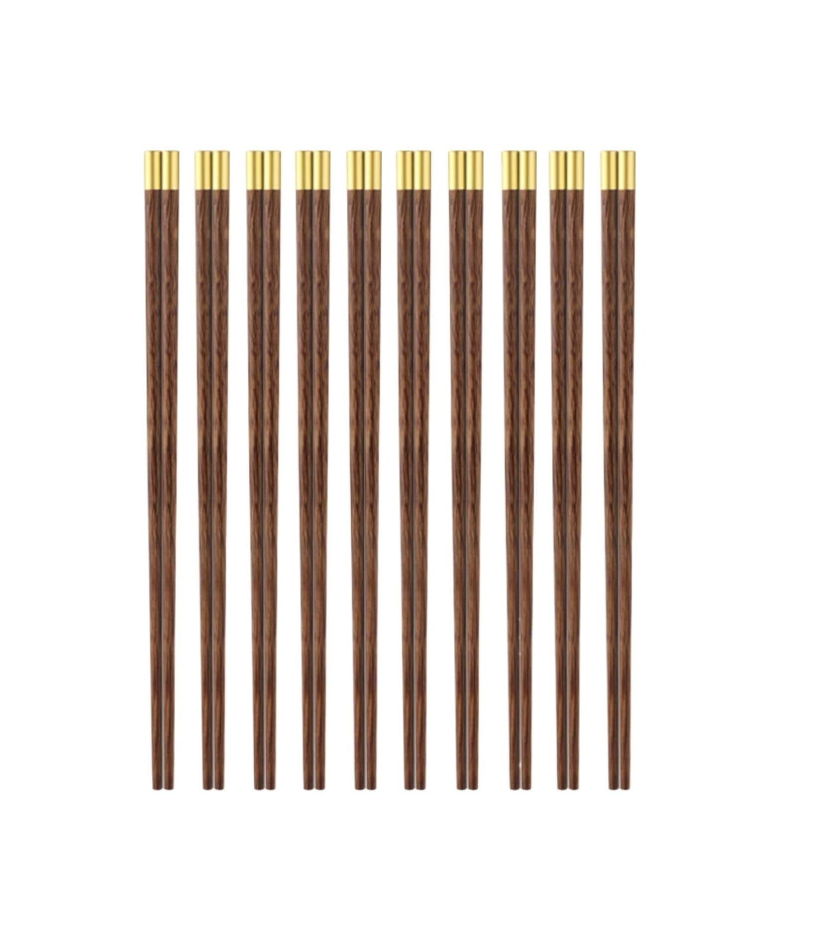 Ecoco 10 pairs wooden chopsticks-golden summit