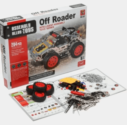 Off roader Vehicles (Red, Silver).