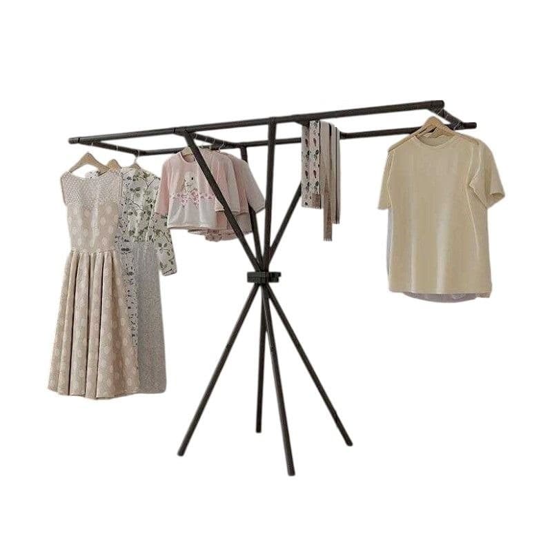 Foldable Double Rod Clothes Drying Rack