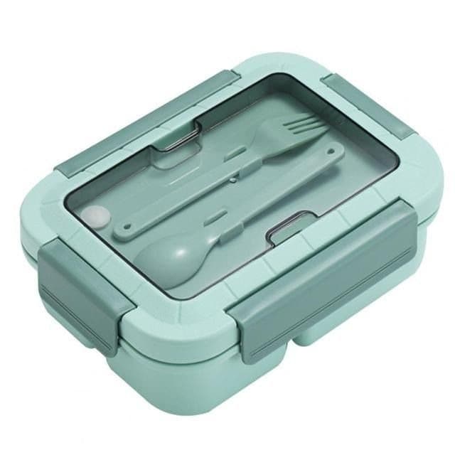 1500ml Lunch Box Divided Microwave Heated Lunch Box - Green