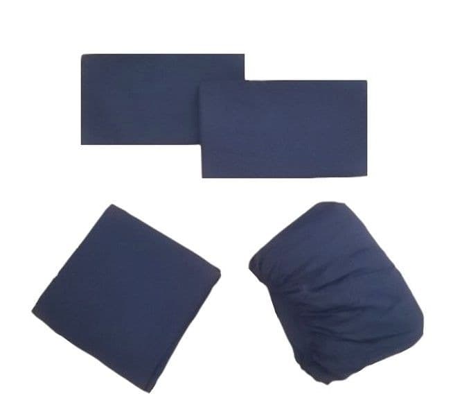 4 Piece Navy Blue Bed Sheet Set - King