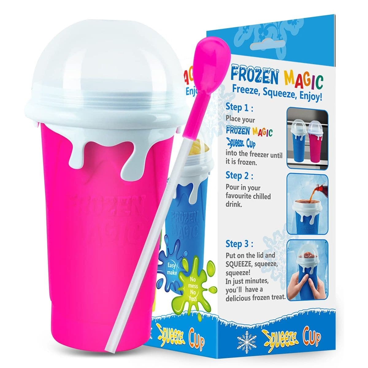 Slushie Maker Cup 500ML Magic Quick Frozen Smoothies Cup DIY Ice-Cream - Red