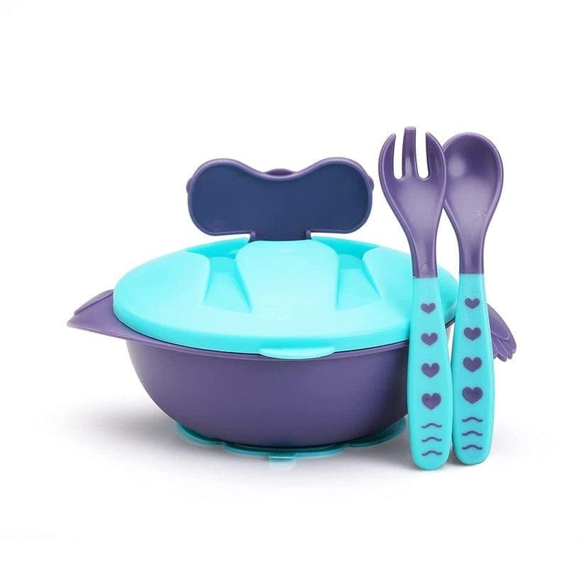 Baby Feeding Suction Bowl Set - Cyan