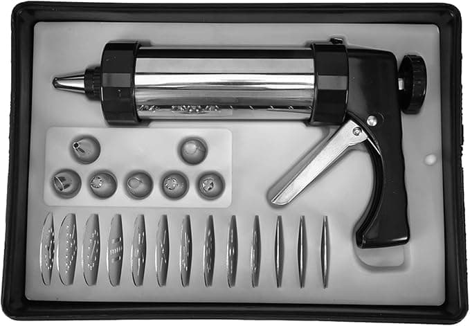 Black Cookie Press & 20 Stainless Steel Shapes
