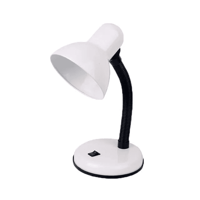 Foldable Desk Lampshade E27 Light Bulb Bedside Study Table Lamp - White.
