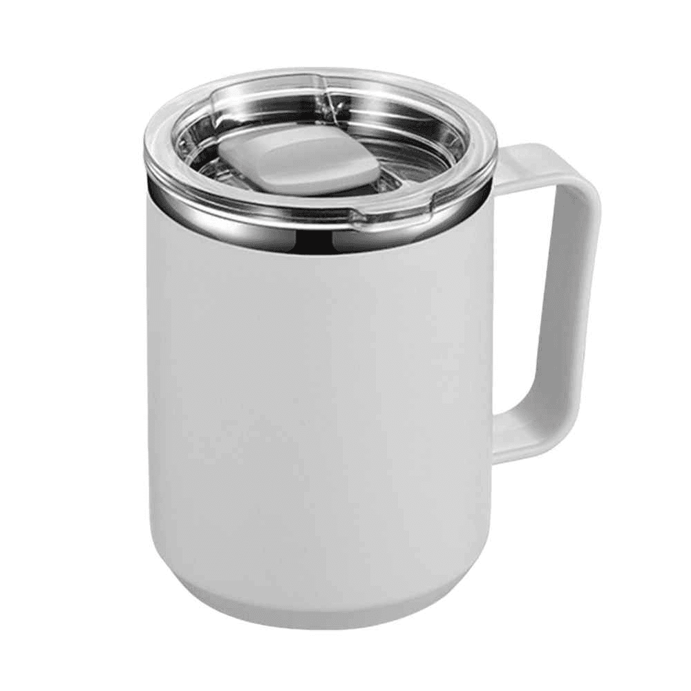 Stainless Steel Insulated Coffee Mug Double Wall - White.
