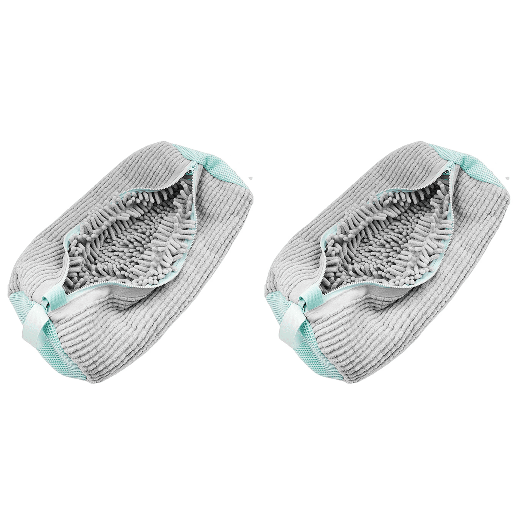 Self Cleaning Microfibre Shoe Wash Bag - 2 Pack - Grey.