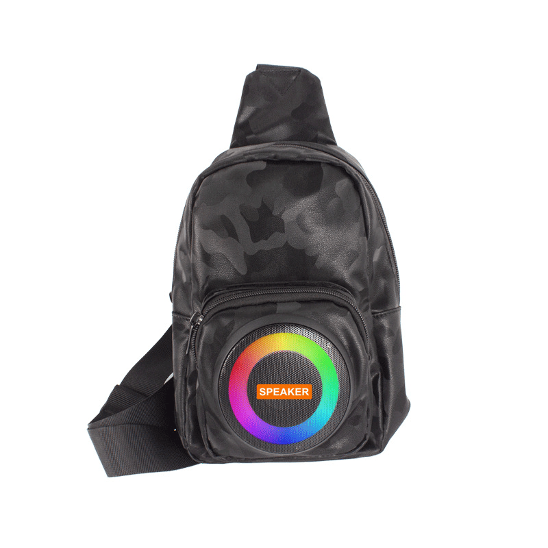 Portable Outdoor Mountaineering Leisure Speaker Satchel Waterproof PVC Single-Shoulder Messenger Bag Park Travel Audio Backpack.