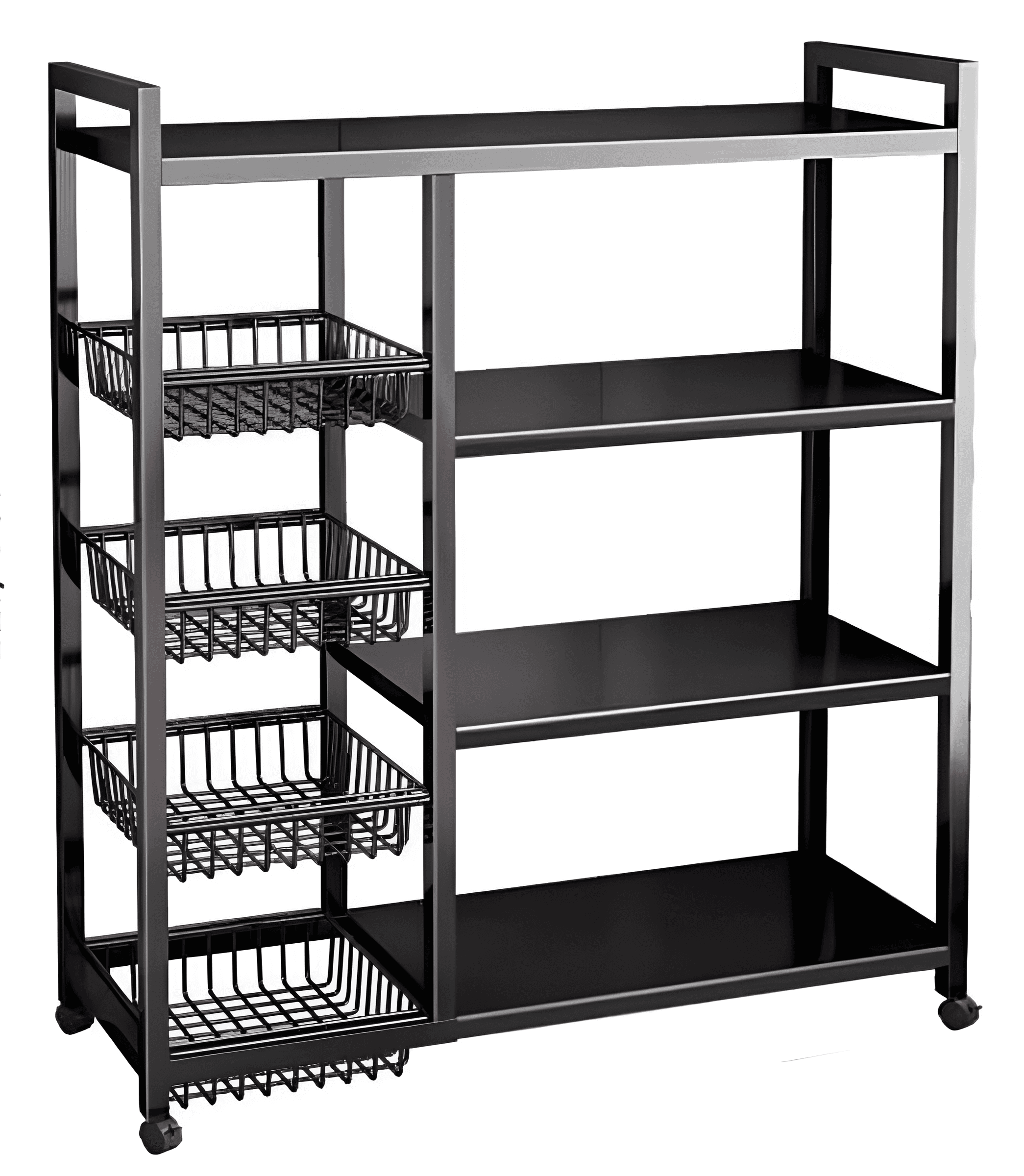 Multifunctional four-layer storage rack, garage kitchen mobile storage rack(90CM)