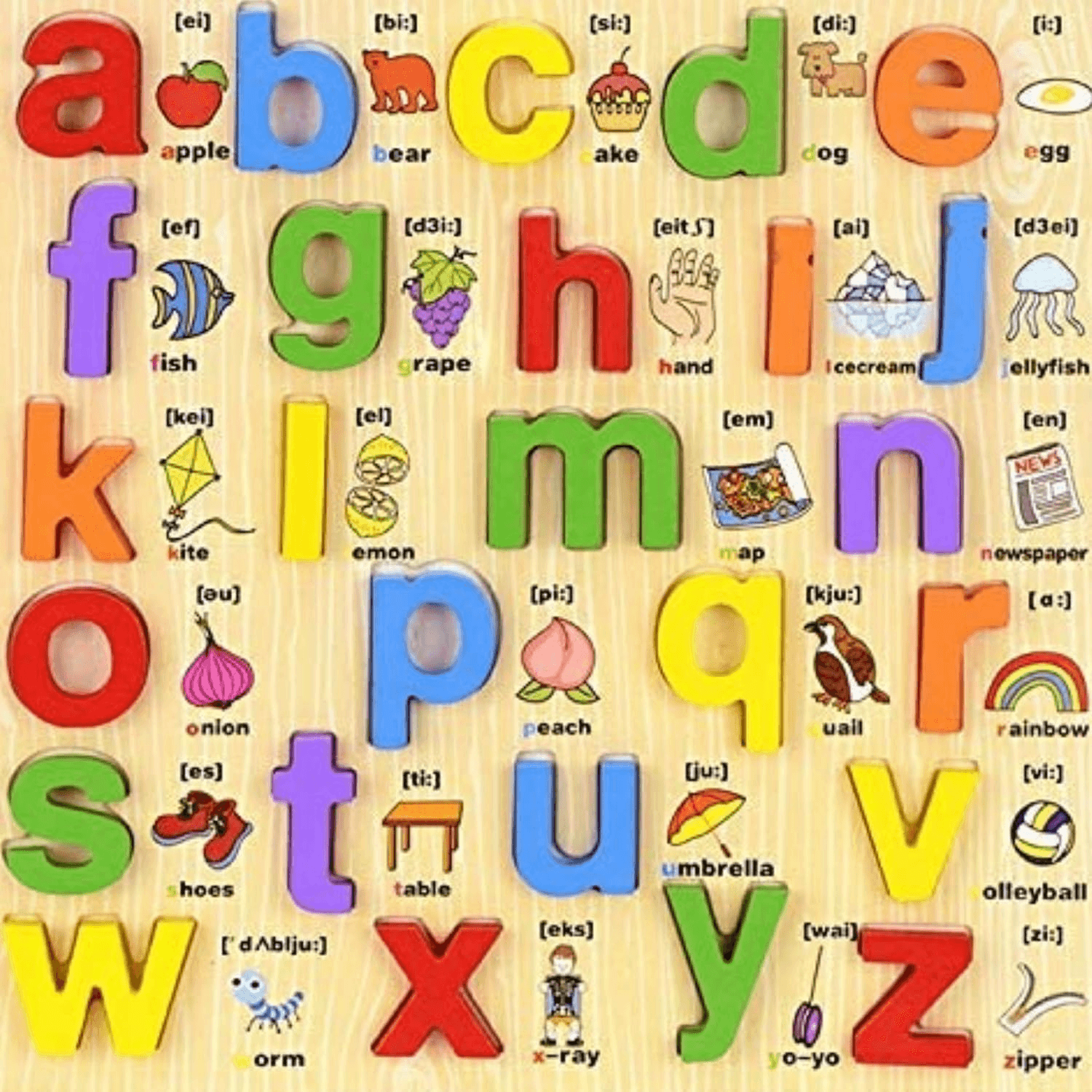 Alphabets Toys for Kids in Wooden Material for Play, Learn, Fun | Available in First Letter and Second Letter