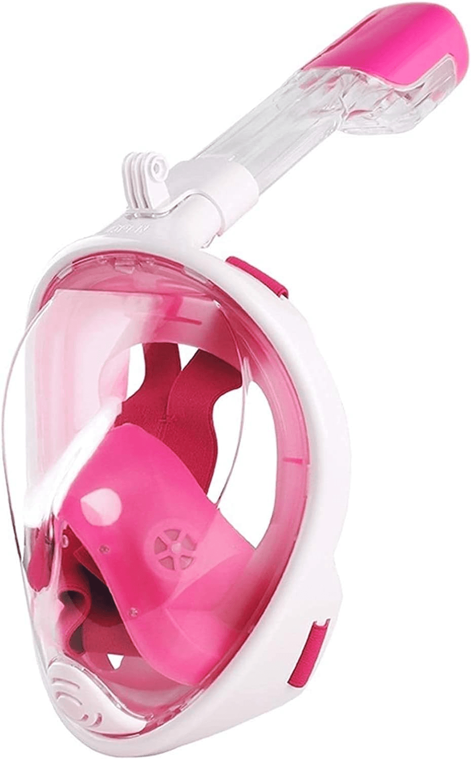 Snorkeling Mask with Detachable Action Camera Mount and Easy Breathing Anti-Fog Anti-Leak Adjustable Head Band