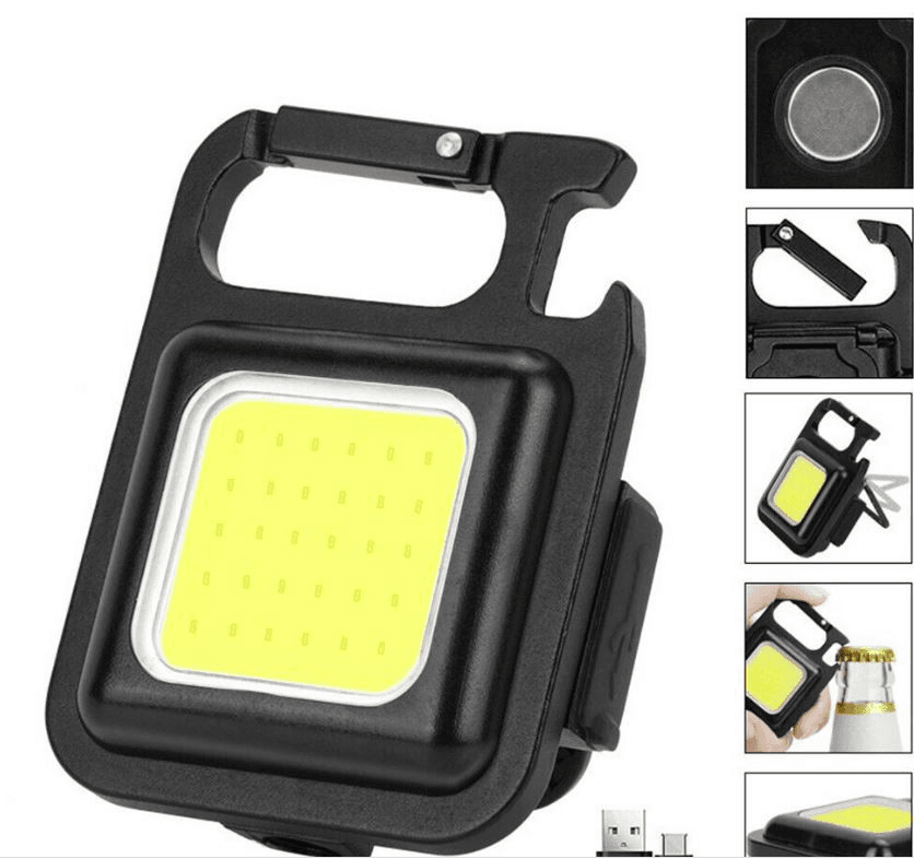 Multifunctional Rechargeable Pistol Light with LED Keyring Torch