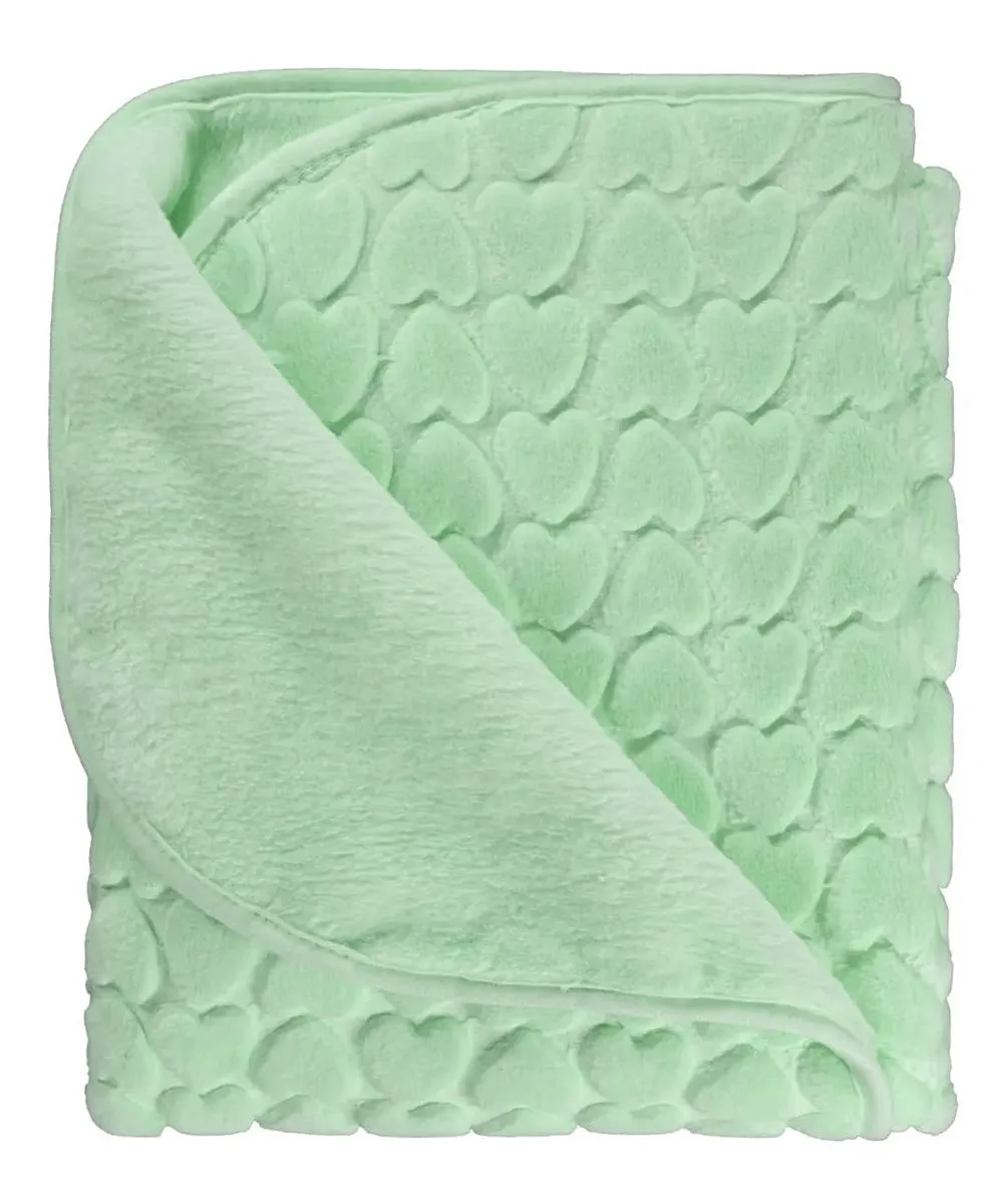 Teddy Mink Super Soft Heat Embossed Baby Blanket - Green