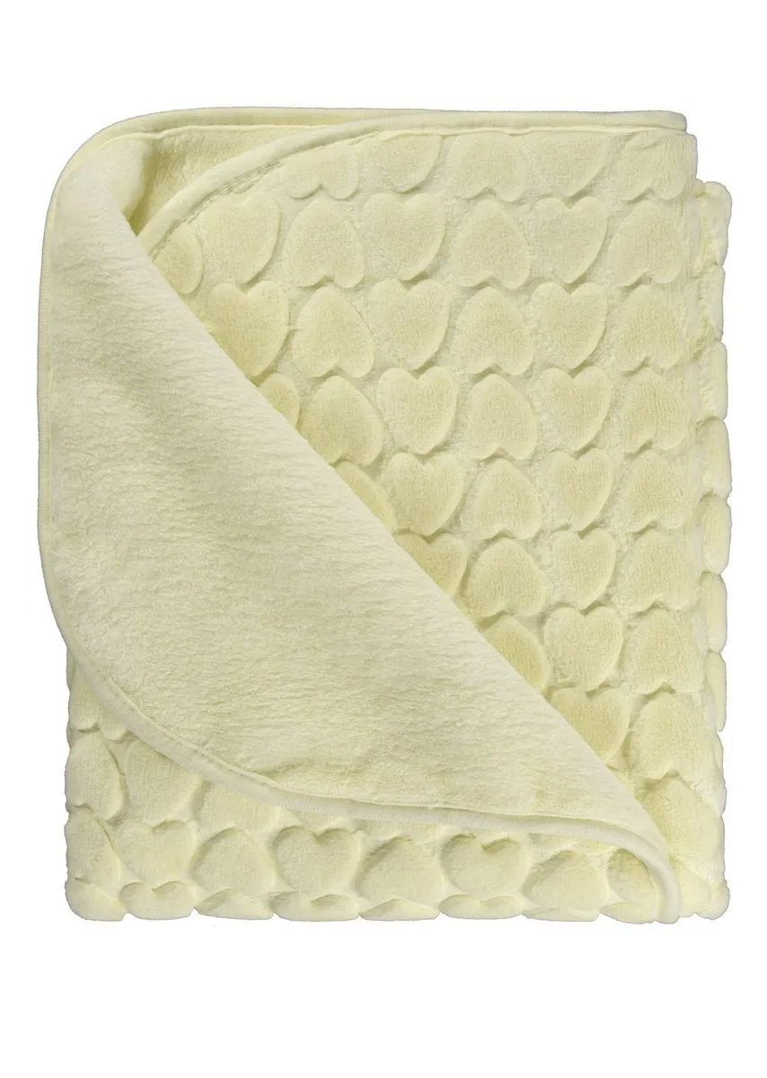 Teddy Mink Super Soft Heat Embossed Baby Blanket - Yellow