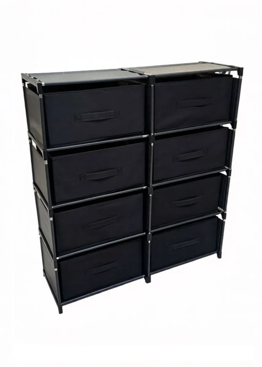 Fabric Drawer-Style Storage Cabinet Double Row 4 Layers