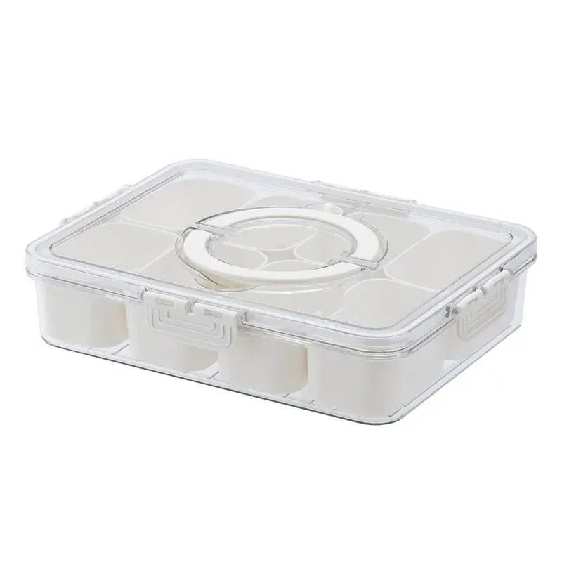 8-Grid Plastic Food Condiment Container Organiser Storage
