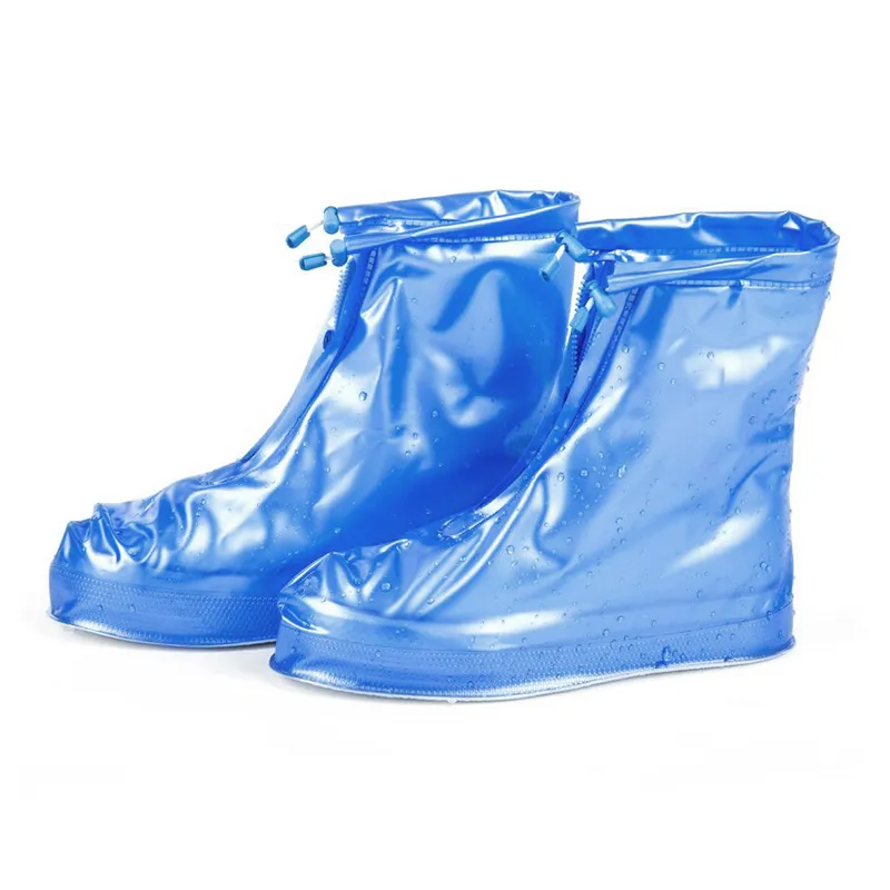 Blue Waterproof Shoe Covers for Rainy Days 1-Pair - S