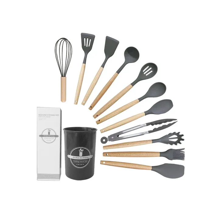 12 Piece Kitchen and Dining Cooking Utensil Set - Black