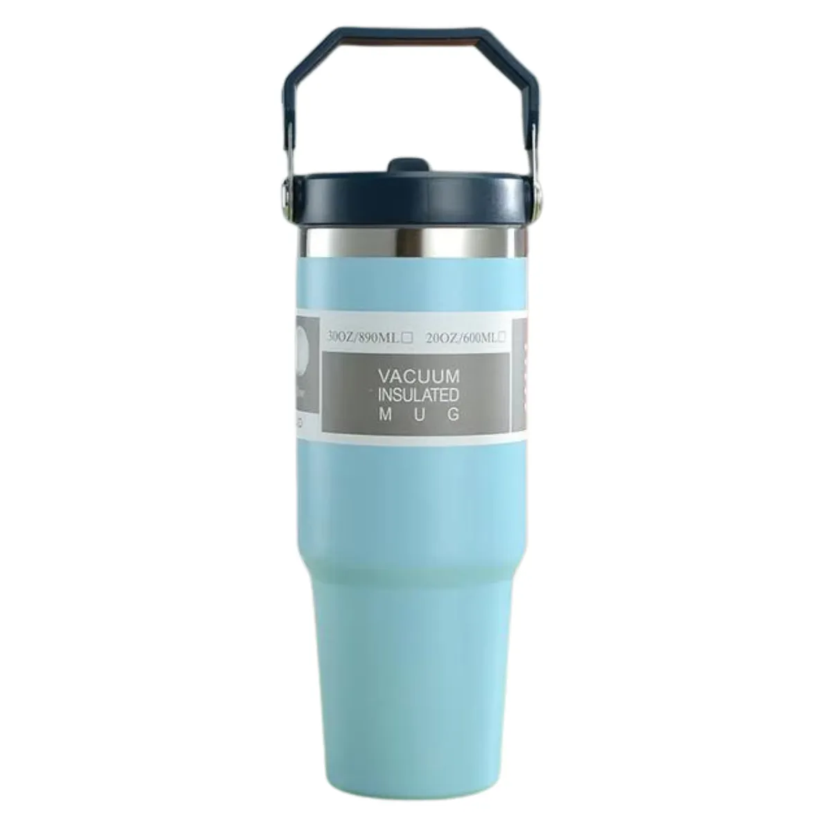 Stainless Steel Straw Cup Tumbler with Straw Lid - BLUE
