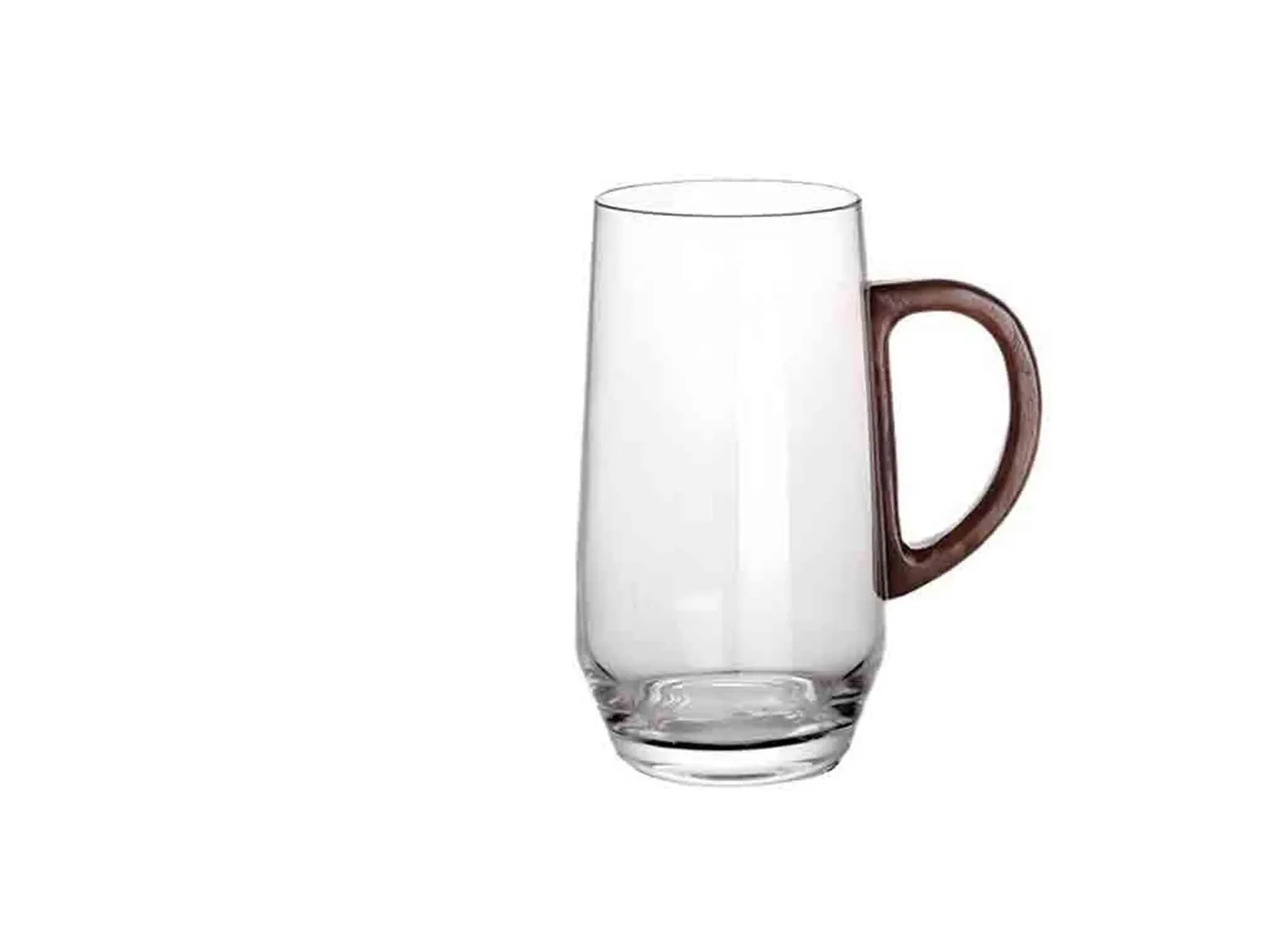 Glass Cup Glass Mug with Wooden Handle