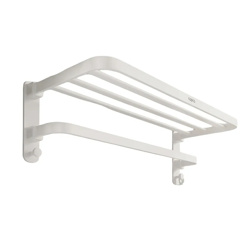 Wall-Mounted Towel Rack Shelf White (60cm)