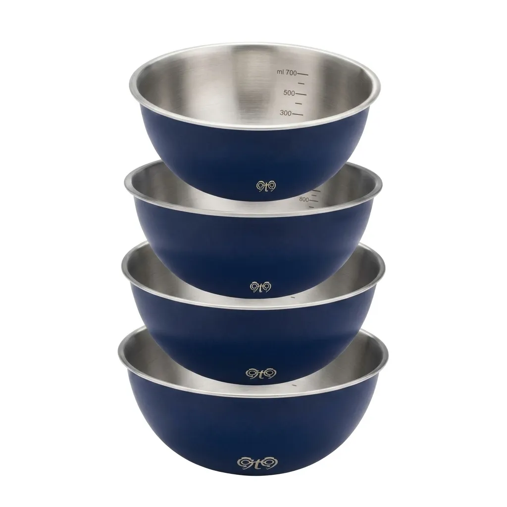 SET OF 4 MIXING BOWLS: Includes four graduated sizes-Navy Blue