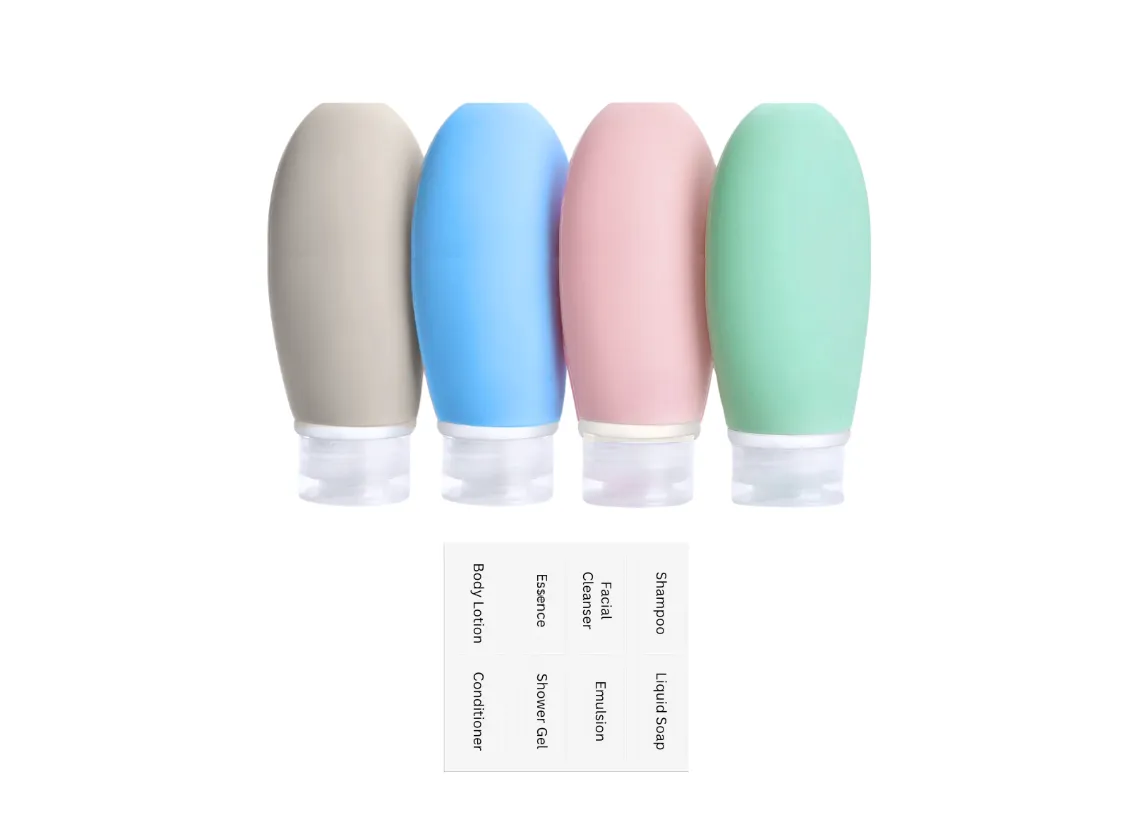 4 Piece Silicone mixed colors Travel Bottles