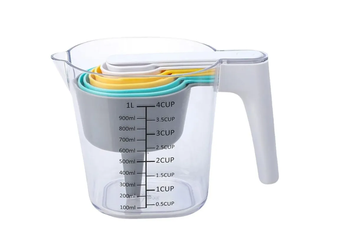9 Pieces Measuring Jug Set Stackable Measuring Cups and Spoon