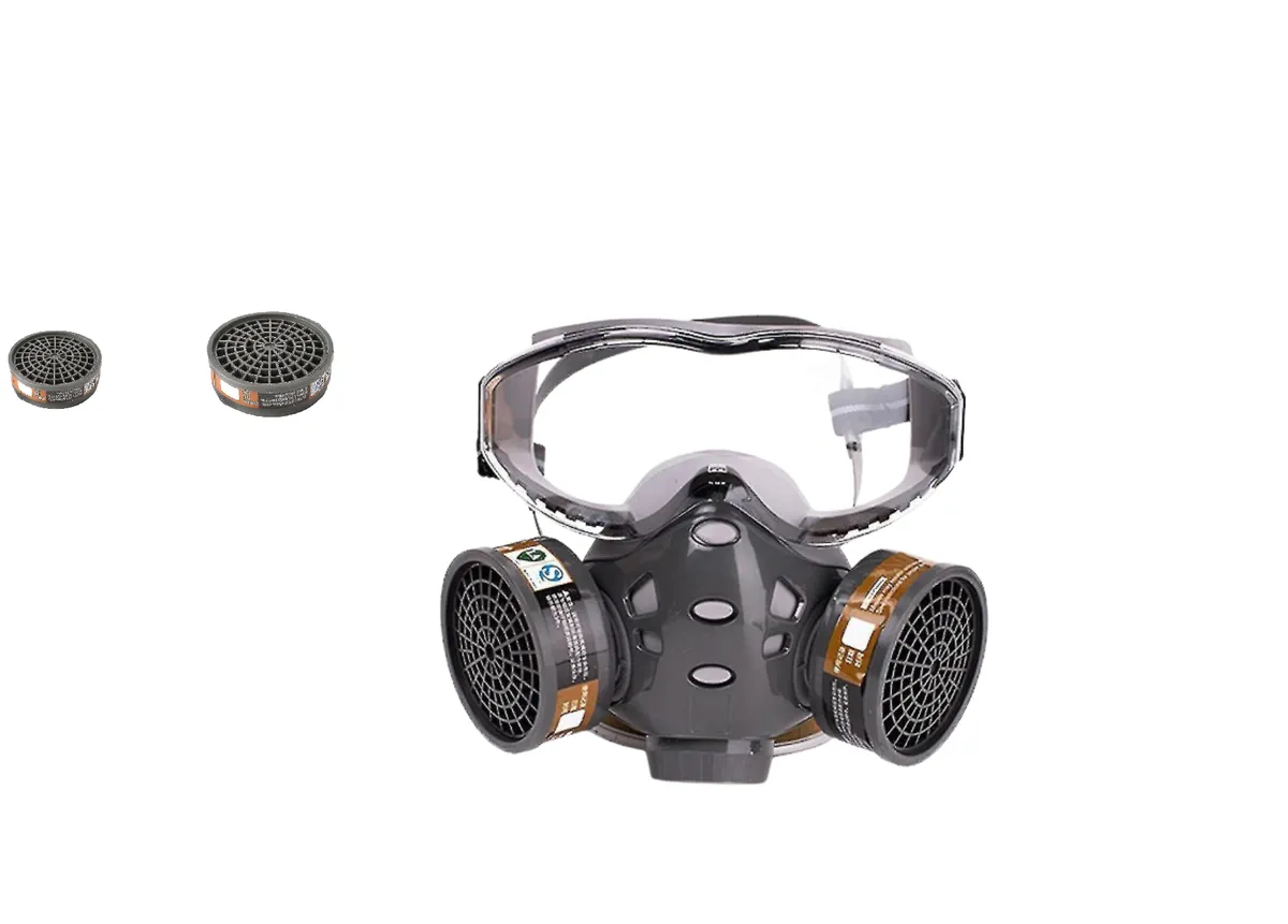 Gas Mask With Safety Goggles, Dust Respirator With Activated Carbon Filter