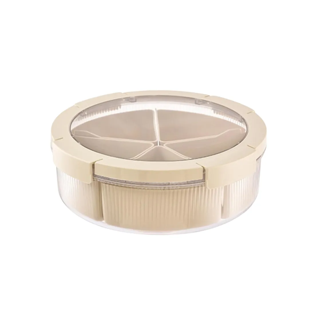 5-Compartment Round Nut Tray – Serving Platter