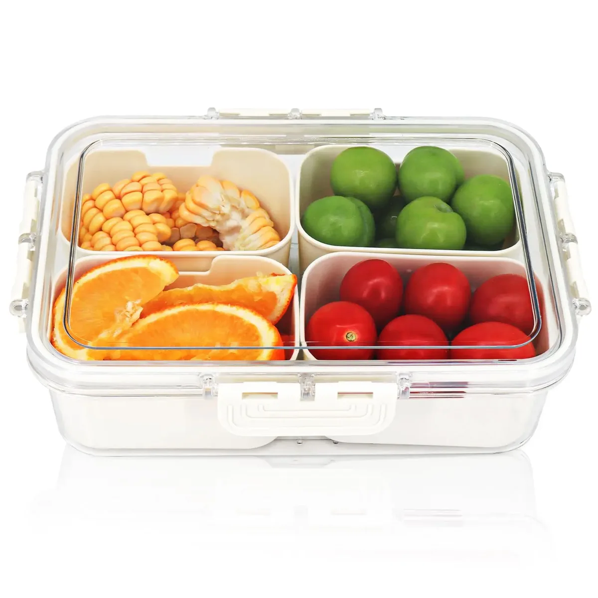 4 Compartment Snack Box – Four Sided Lunch Box Organizer