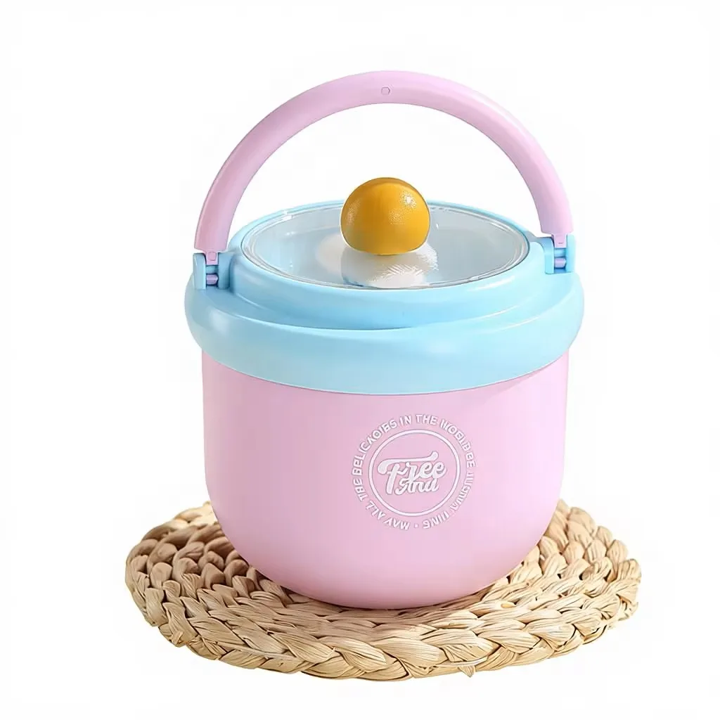 Insulated Lunch Box with Carry Handle Pink